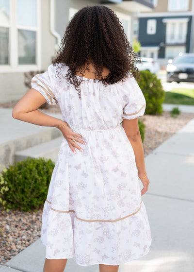 Back view of the natural floral dress