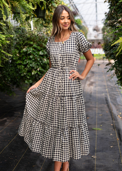 Navy tiered dress