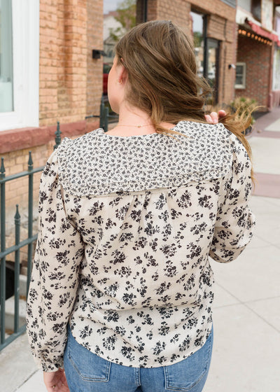 Leah Black Floral Blouse