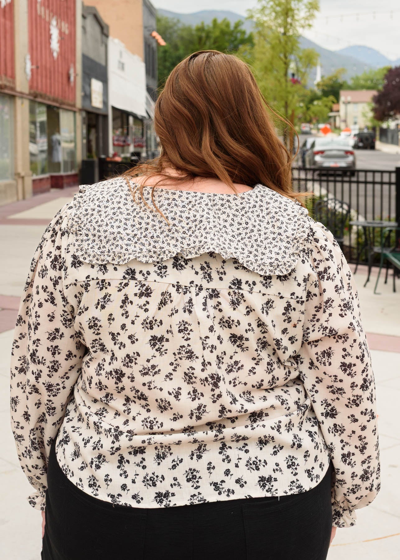 Leah Black Floral Blouse