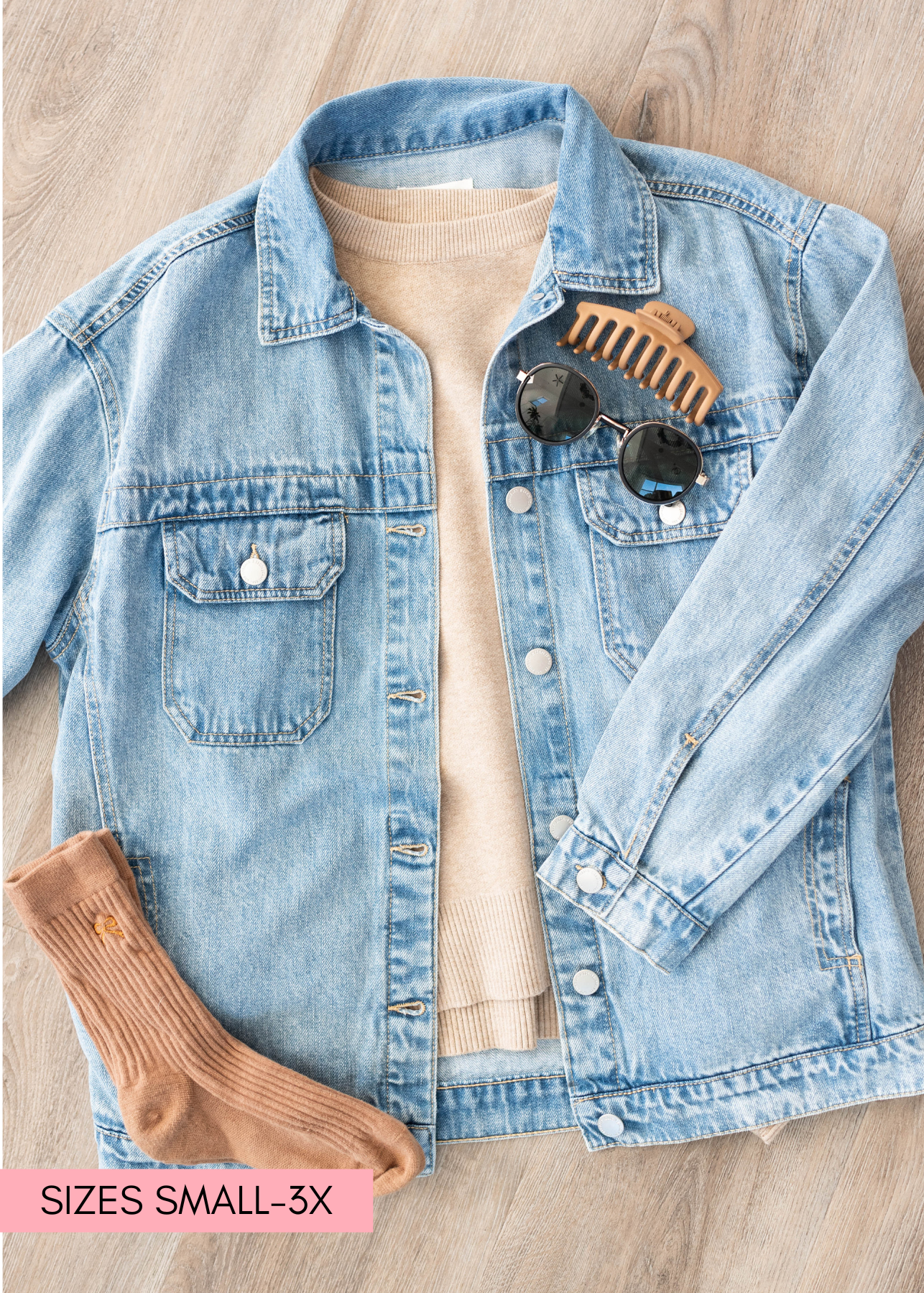 Light denim oversized jacket