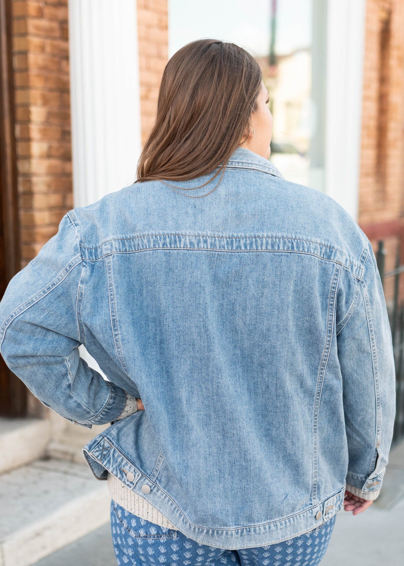 Plus size denim oversized jacket