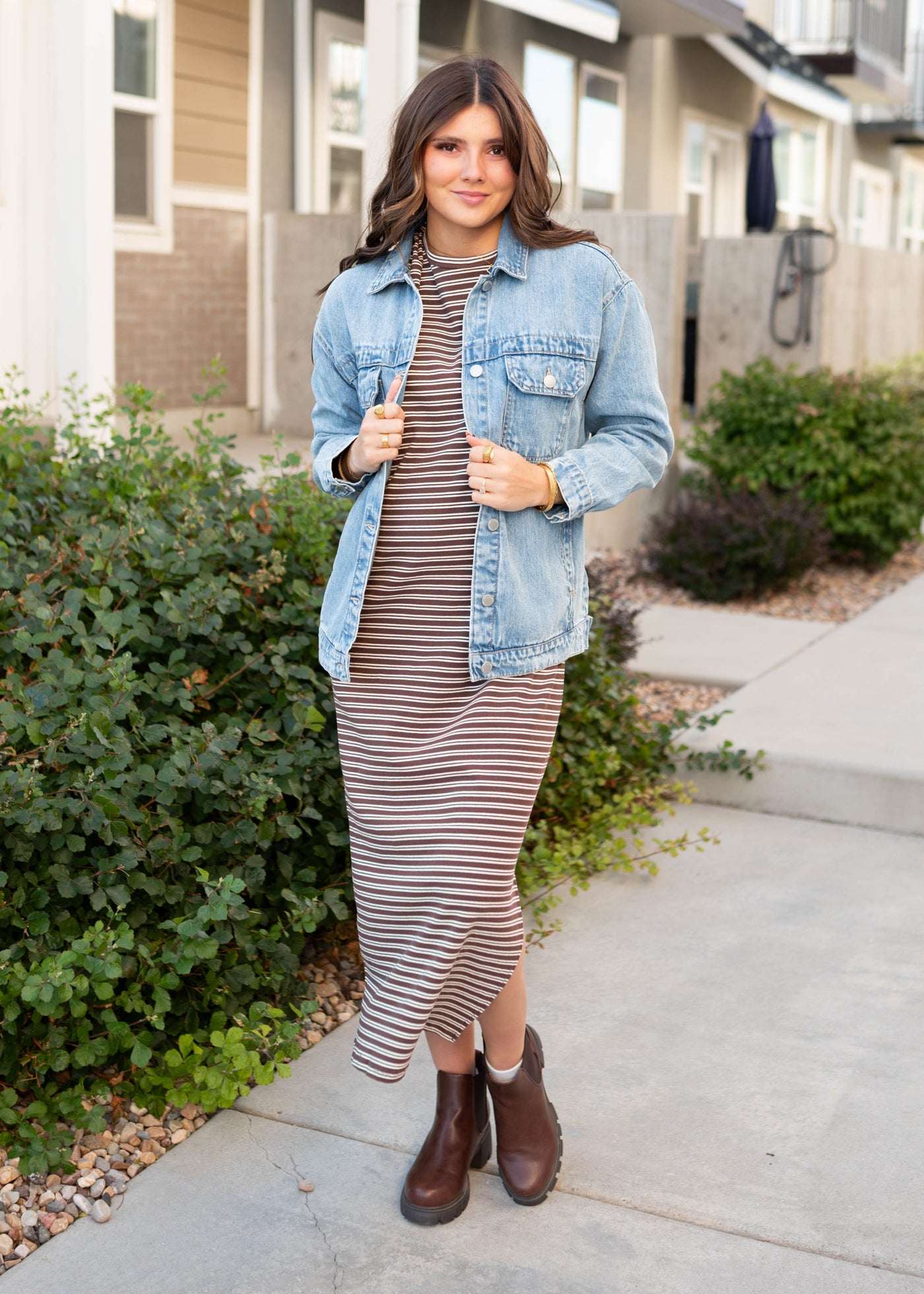 Light wash button up denim oversized jacket with pockets