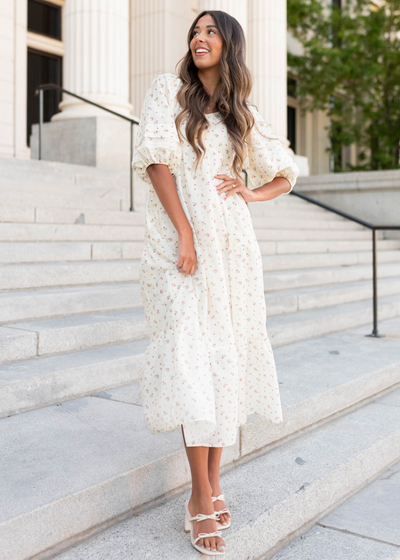Ivory floral dress