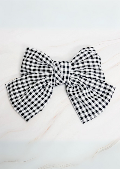 Black gingham bow