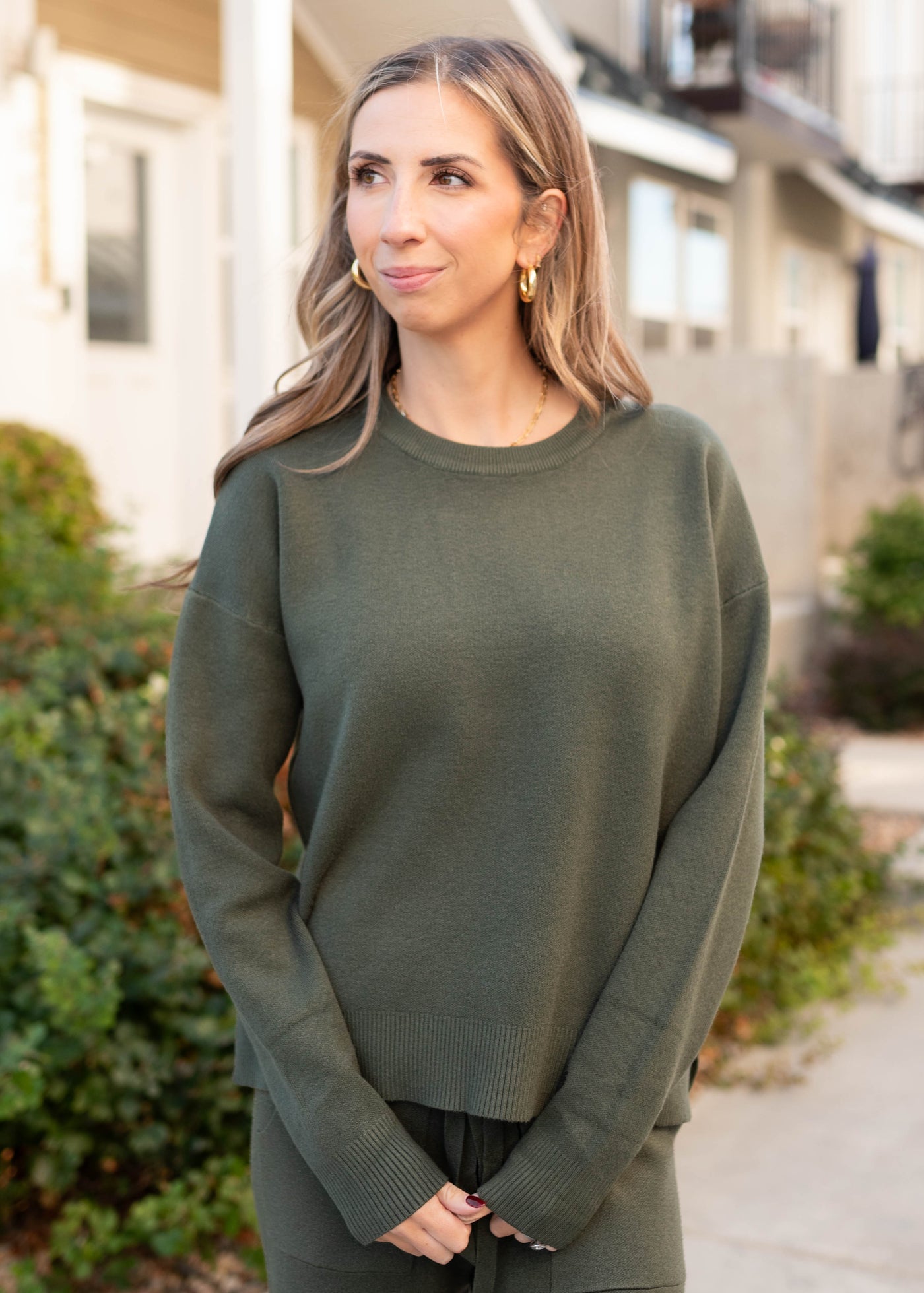 Long sleeve forest green sweater