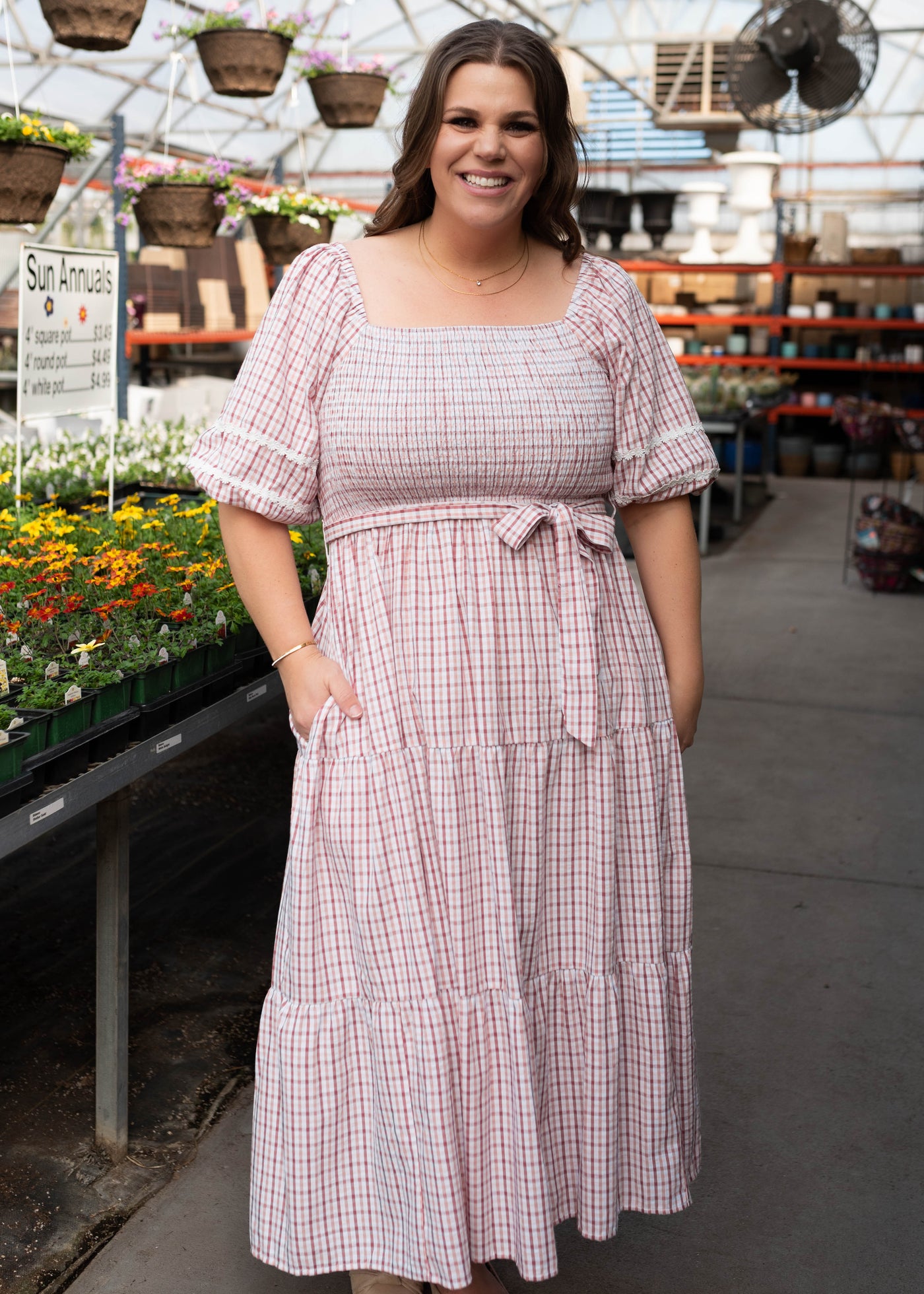black and red plaid dress Rowan Plaid Midi Dress