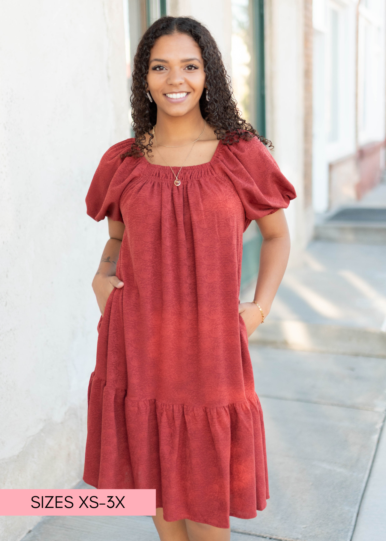 Leyla Rust Floral Dress