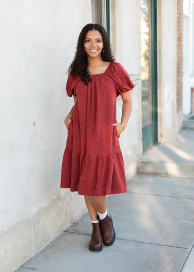 Leyla Rust Floral Dress