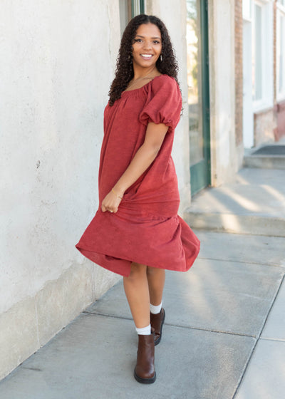 Leyla Rust Floral Dress