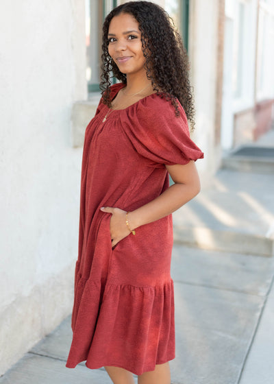 Leyla Rust Floral Dress