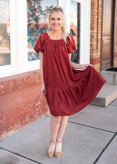 Leyla Rust Floral Dress