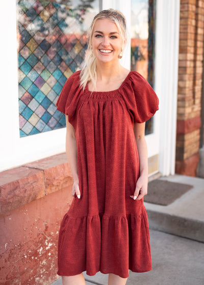 Leyla Rust Floral Dress