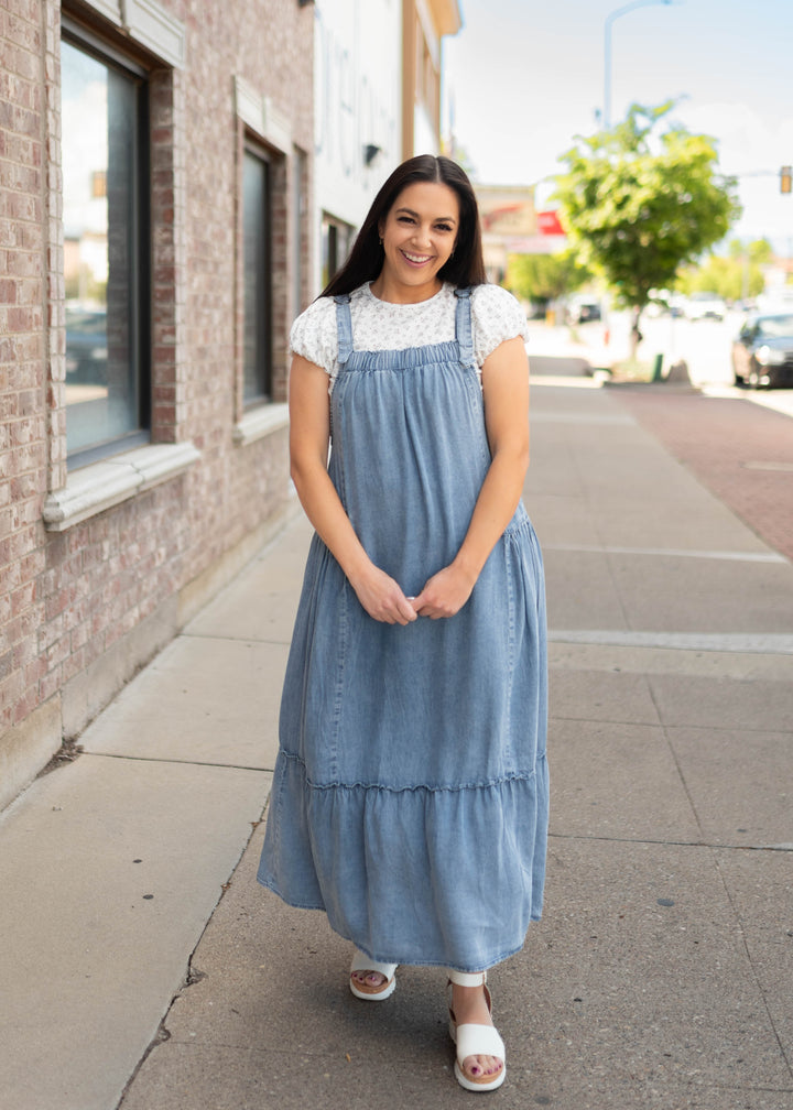Lila Dark Denim Jumper Dress