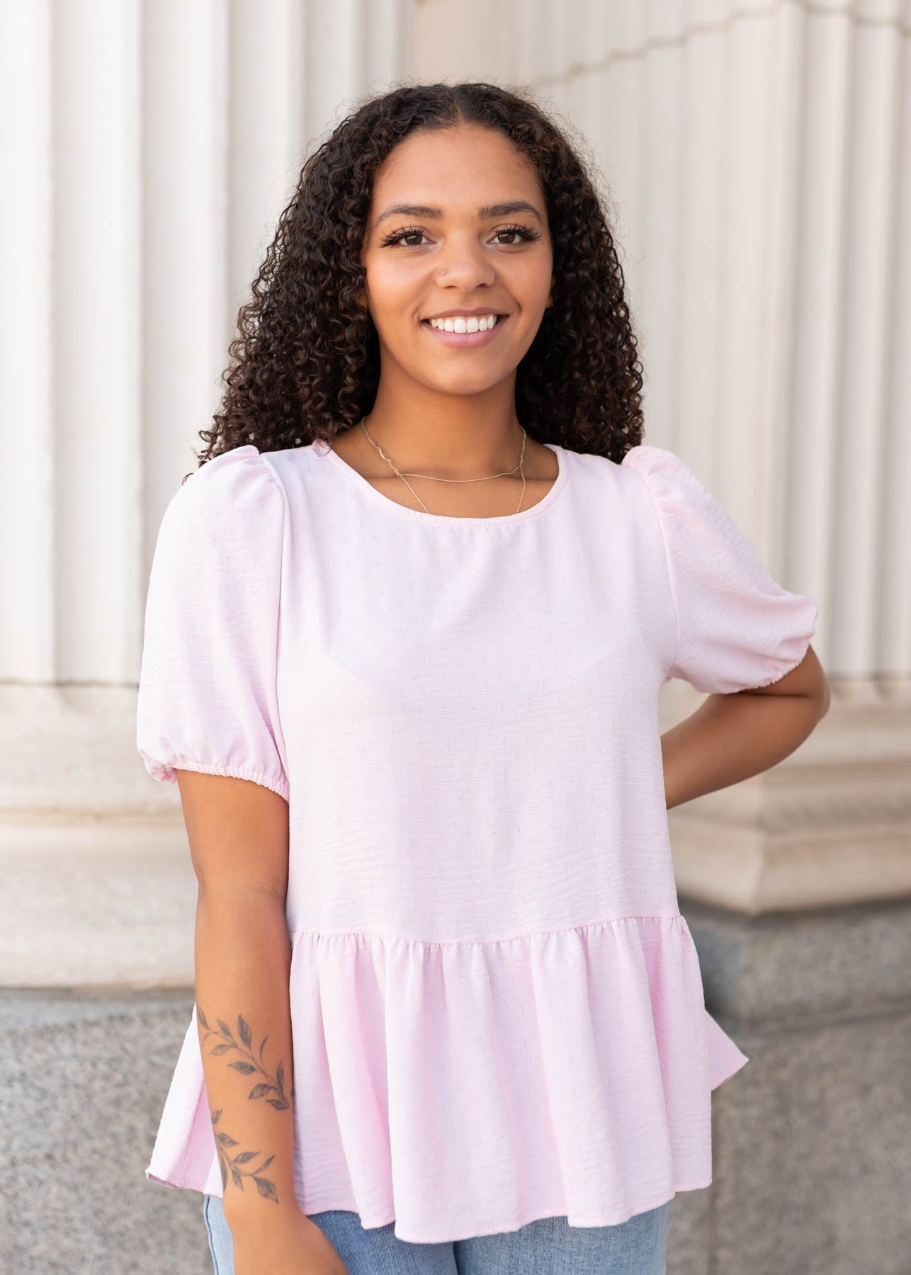 PInk peplum top