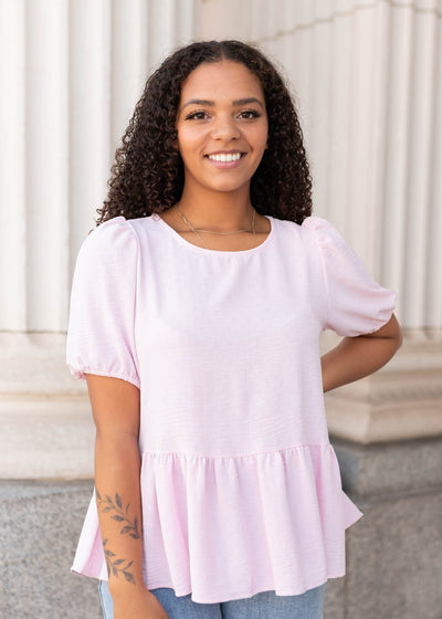PInk peplum top