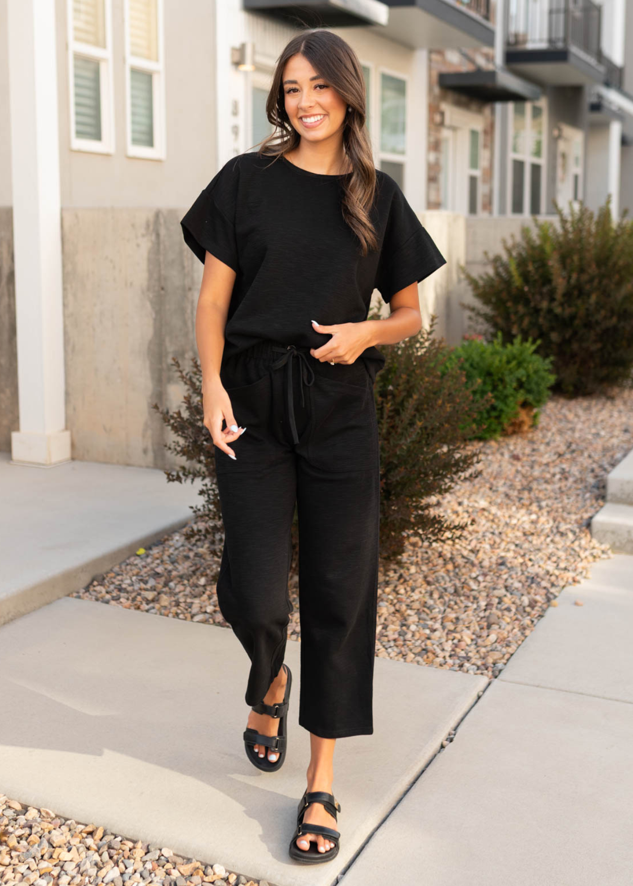 Modest black knit top