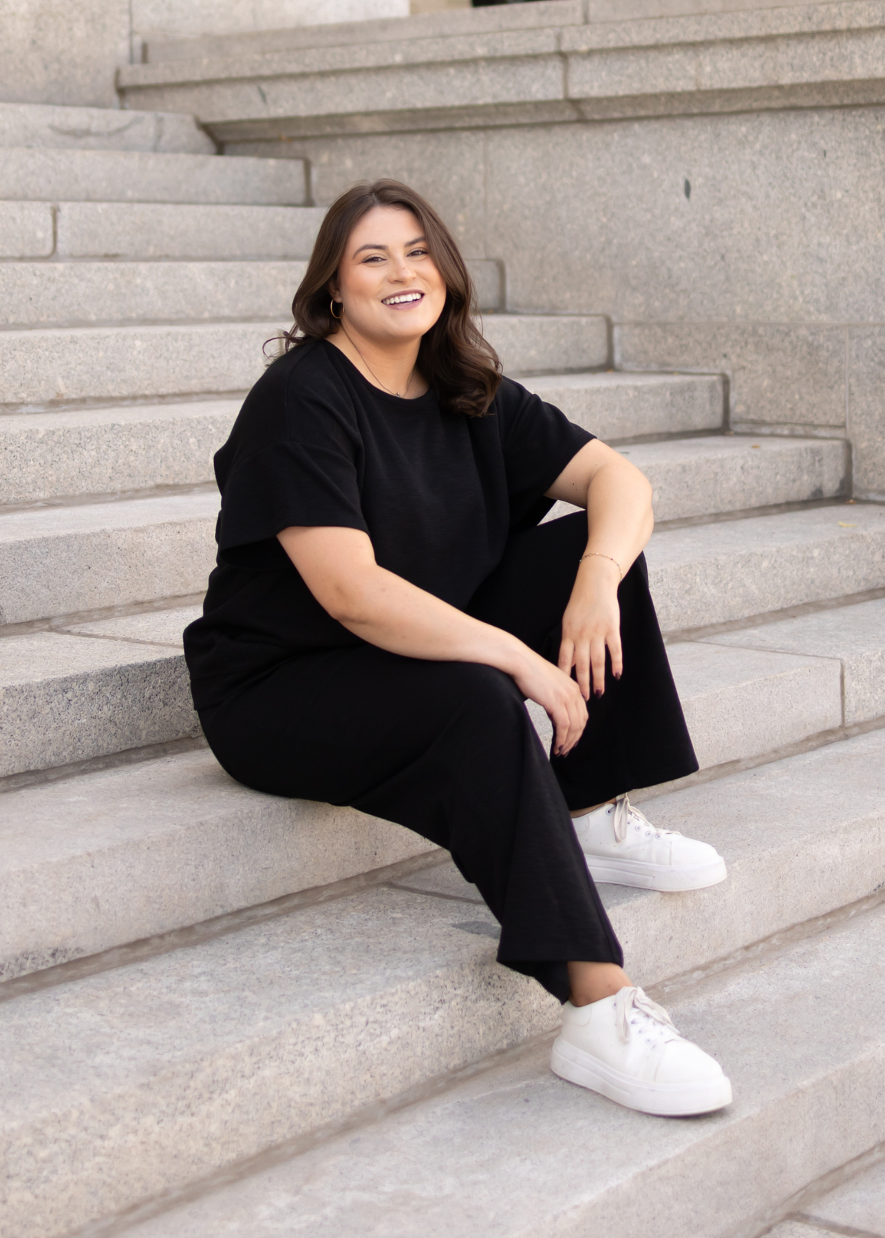 Plus size Lena Lou black knit tip