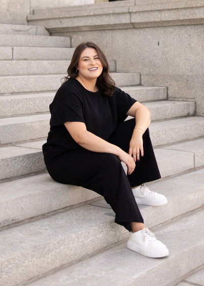 Plus size Lena Lou black knit tip