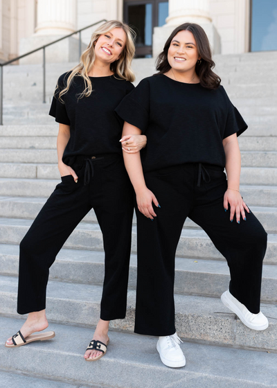 Lillian Black Knit Top