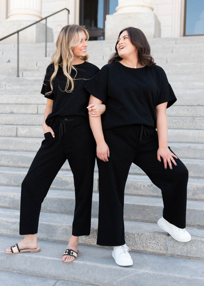 Lillian Black Knit Top
