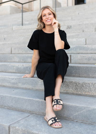 Lillian Black Knit Top