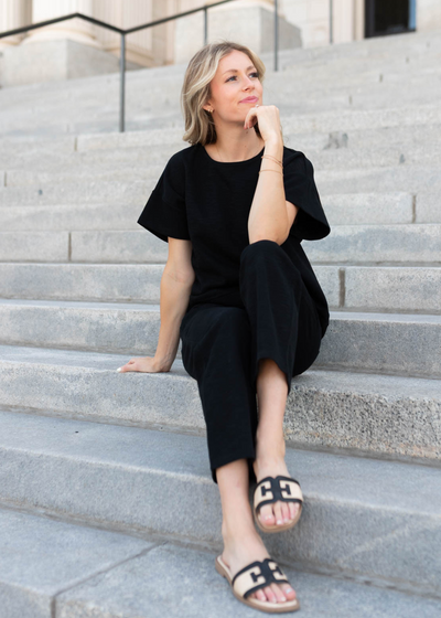 Lillian Black Knit Top