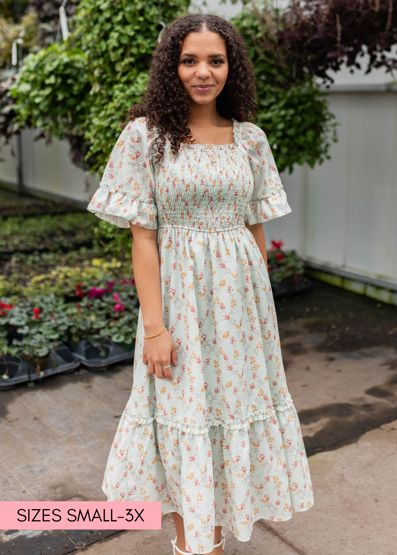 Mint floral dress