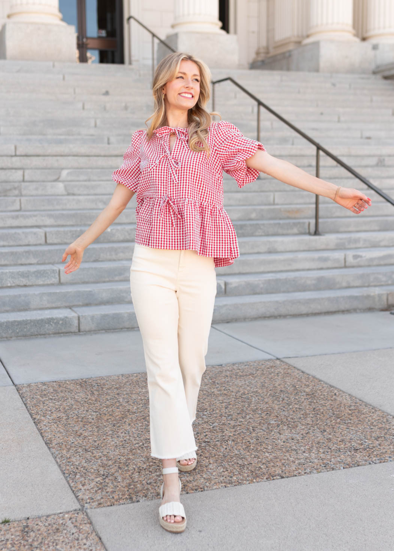 Red gingham top