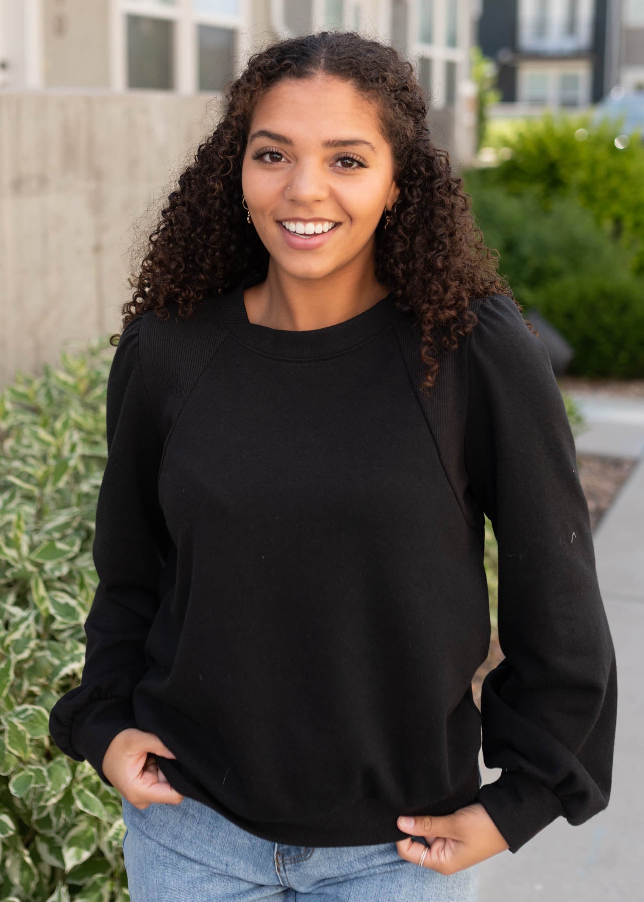 Small black long sleeve top