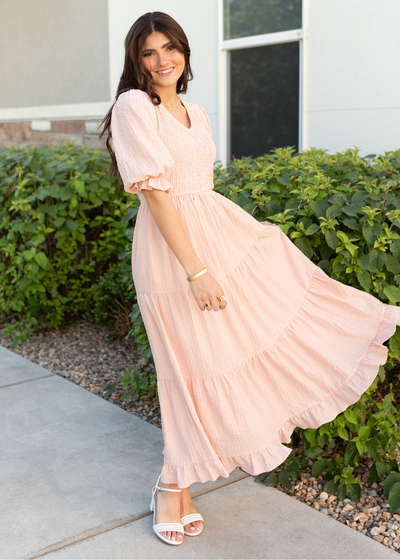 Liv Blush Smocked Dress