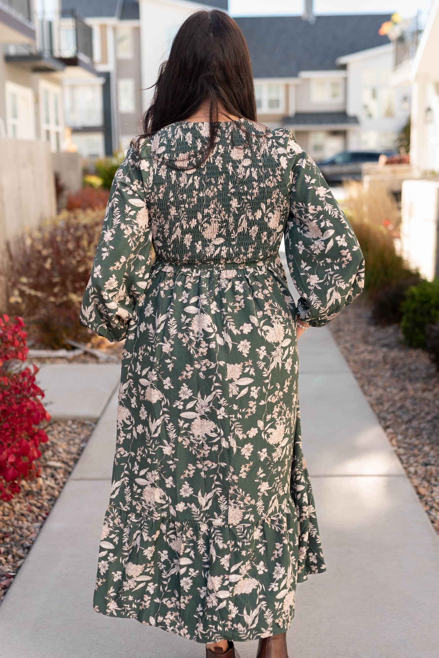 Lizabeth Green Floral Dress