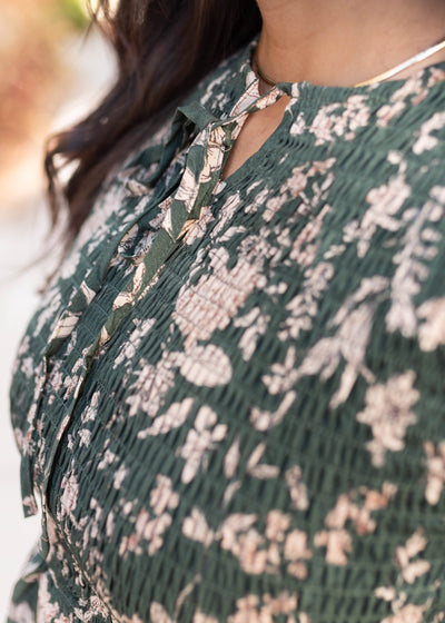 Lizabeth Green Floral Dress