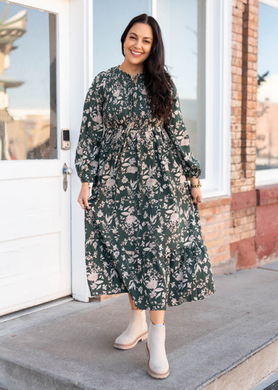 Lizabeth Green Floral Dress