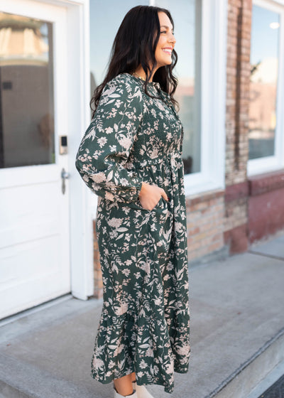 Lizabeth Green Floral Dress
