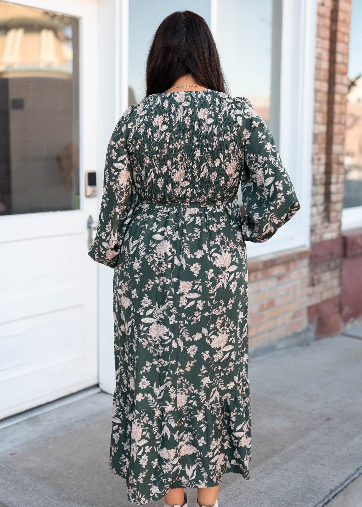 Lizabeth Green Floral Dress