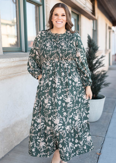 Lizabeth Green Floral Dress