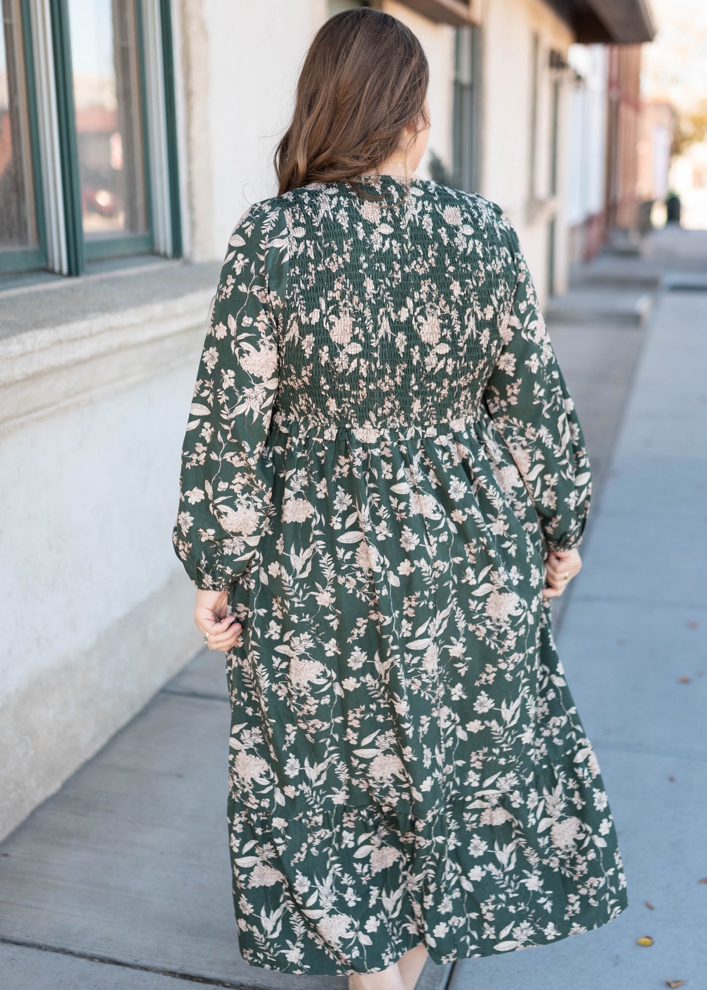 Lizabeth Green Floral Dress