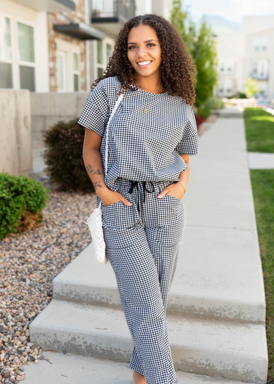Small black gingham top