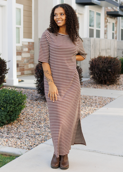 Chestnut stripe dress