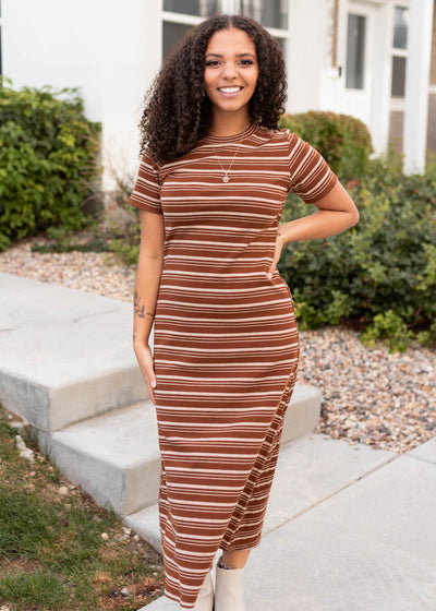 Lynette Brown Striped Dress