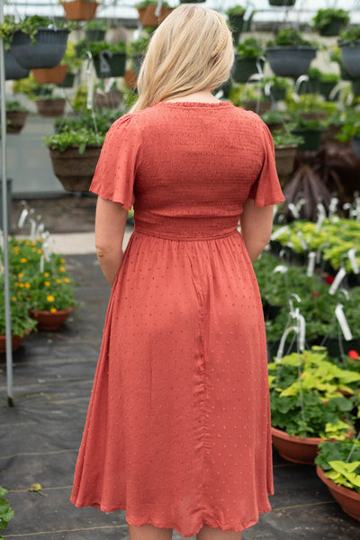 Lynley Clay Square Neck Dress