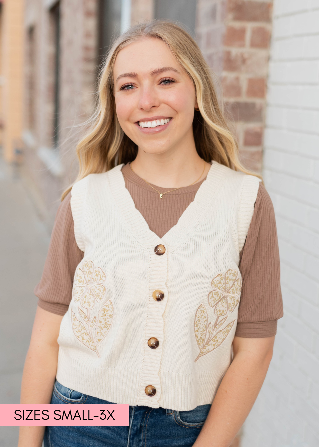 Flower patch sweater vest