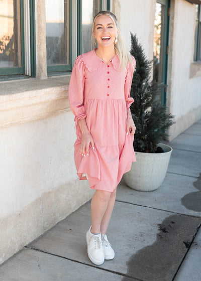 Macie Red Gingham Dress