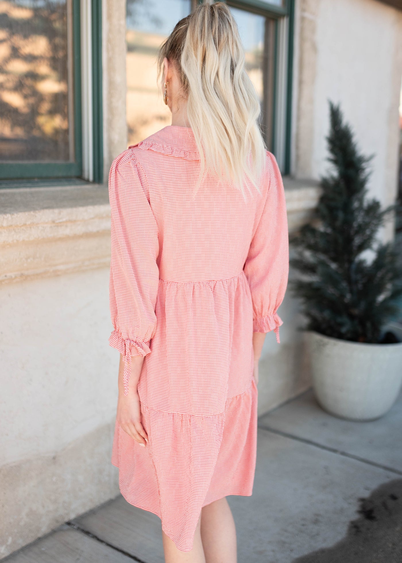 Macie Red Gingham Dress