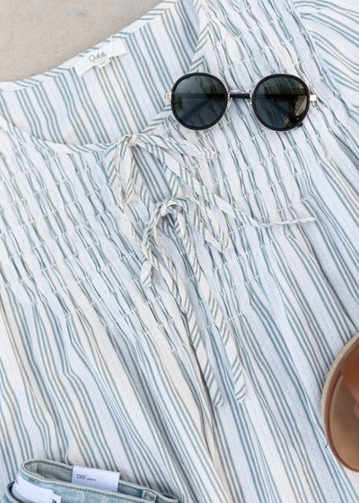 Sage striped top