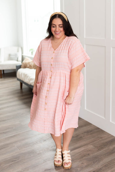 Magnolia Peach Textured Dress
