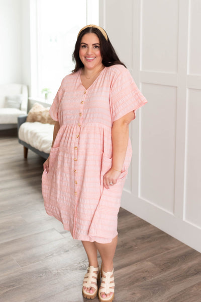 Magnolia Peach Textured Dress