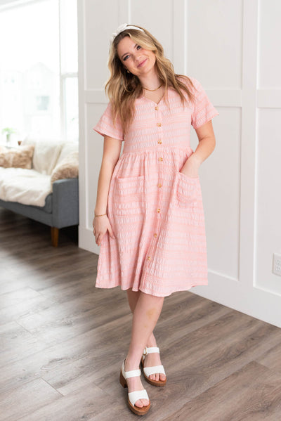 Magnolia Peach Textured Dress