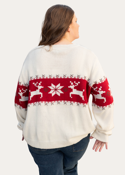 Maizie Cream Patterned Sweater